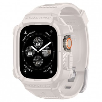 Smėlio spalvos sportinio stiliaus apyrankė/dėklas "Spigen Rugged Armor Pro" laikrodžiui Apple Watch Ultra 1 / 2 (49 MM)