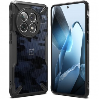 Juodais tvirtais kraštais dėklas "Ringke Fusion X Camo" telefonui OnePlus 13