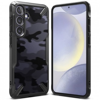 Juodais tvirtais kraštais dėklas "Ringke Fusion X Camo" telefonui Samsung Galaxy S24 Plus