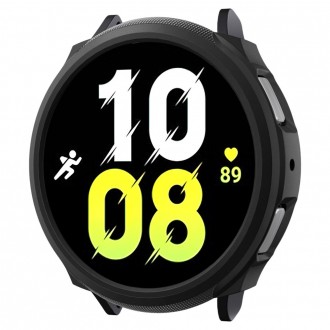 Itin tvirtas juodas dėklas "Spigen Ultra Hybrid" laikrodžiui Samsung Galaxy Watch 6 (44 MM)