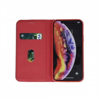 Raudonas atverčiamas dėklas Samsung A03s telefonui "Smart Senso"