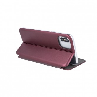 Bordo spalvos atverčiamas dėklas "Book elegance" telefonui Xiaomi Redmi 10C