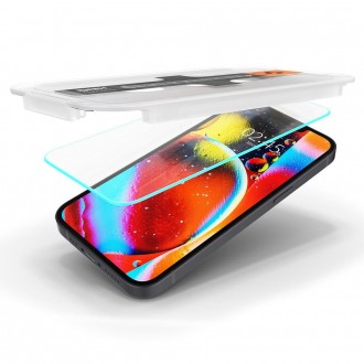 Apsauginis stiklas "SPIGEN GLAS.TR ”EZ FIT” (2-vnt) su montavimo rėmeliu telefonui iPhone 13 / 13 Pro / 14