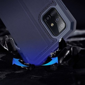 Tamsiai mėlynas atverčiamas dėklas Dux Ducis "Skin X" telefonui Samsung A525 A52 4G / A526 A52 5G / A528 A52s 5G