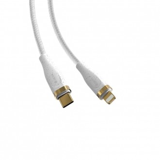 USB kabelis Devia Star Series PD Woven Type-C-Lightning 1.5m baltas