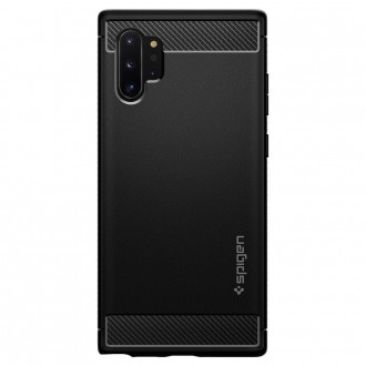Matinis juodas dėklas Samsung Galaxy Note 10 Plus telefonui "Spigen Rugged Armor"