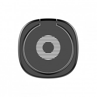 Juodas universalus telefono laikiklis ant piršto - žiedas "BASEUS MAGNETIC 360"