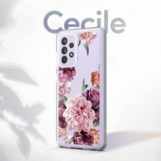 Skaidrus gėlėtas dėklas ''SPIGEN CYRILL CECILE'' telefonui Samsung Galaxy A52 / A52S