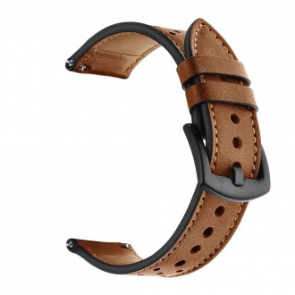 Šviesiai ruda apyrankė "Tech-Protect Leather" laikrodžiui Samsung Galaxy Watch 4 / 5 / 5 PRO / 6 / 7 / FE
