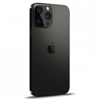 Juodas apsauginis grūdintas stiklas kamerai Spigen "Optik.TR" (2vnt.) telefonui iPhone 13 PRO / 13 PRO MAX