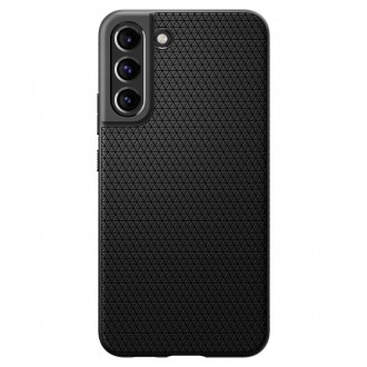 Juodas originalios tekstūros dėklas "Spigen Liquid Air" telefonui Samsung Galaxy S22