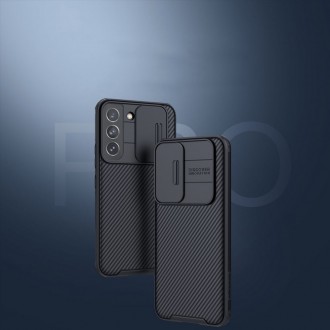 Juodas dėklas su kameros apsauga "Nillkin Camshield Pro" Galaxy S22 telefonui