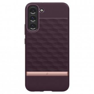 Burgundy spalvos 3D dizaino dėklas, "Spigen Caseology Parallax" telefonui Samsung Galaxy S22 Plus