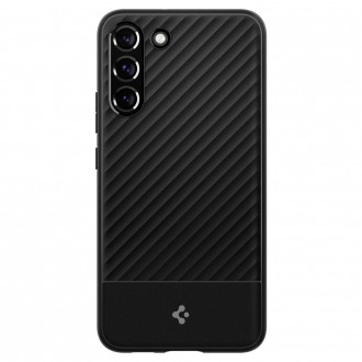 Juodas, išskirtinės tekstūros dėklas "Spigen Core Armor" telefonui Galaxy S22 