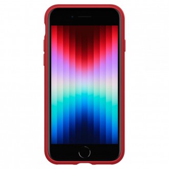 Raudonas minimalistinio dizaino dėklas "Spigen Silicone Fit" telefonui iPhone 7 / 8 / SE 2020 / 2022