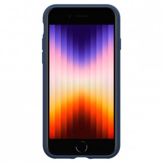 Mėlynas minimalistinio dizaino dėklas "Spigen Silicone Fit" telefonui iPhone 7 / 8 / SE 2020 / 2022
