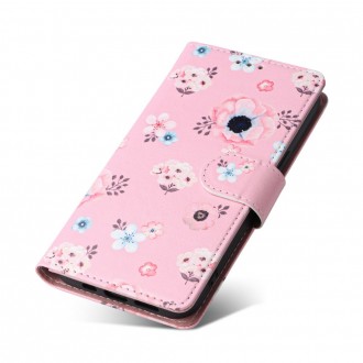Gėlėtas atverčiamas dėklas "TECH-PROTECT WALLET BLOOM PINK" telefonui Galaxy A13 4G / LTE