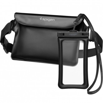 Vandeniui atsparus krepšys + Vandeniui atsparus dėklas "Spigen A621 Universal Waterproof Case & Waist Bag" 