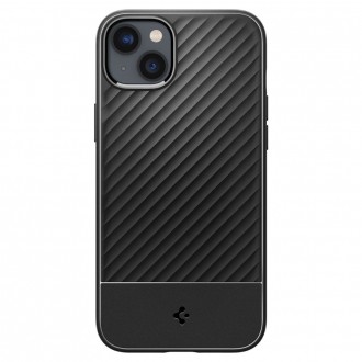 Juodas, išskirtinės tekstūros dėklas "Spigen Core Armor" telefonui iPhone 14