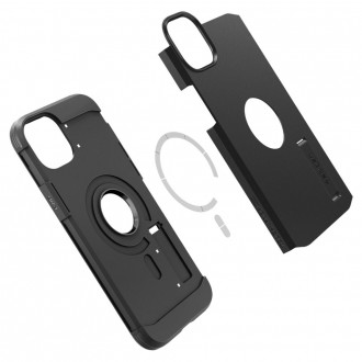 Juodas dviejų sluoksniu dėklas/stovas "Spigen Tough Armor Mag Magsafe" iPhone 14 