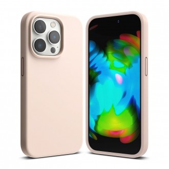 Rožinio smėlio spalvos dėklas "Ringke Silicone" telefonui iPhone 14 Pro 