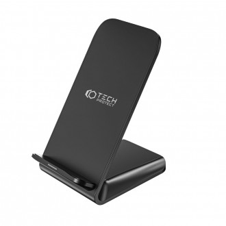 Juodas bevielis įkrovimo stovas Apple Telefonui "Tech-Protect QI15W-S2 Wireless Charger 15W"