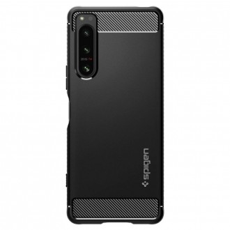 Matinis juodas dėklas "Spigen Rugged Armor" telefonui Sony Xperia 5 IV 
