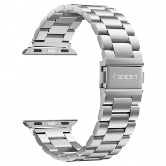 Sidabro spalvos apyrankė Spigen "Modern Fit Band" laikrodžiui Apple Watch 4 / 5 / 6 / 7 / 8 / 9 / 10 / SE / ULTRA 1 / 2 (44 / 45 / 46 / 49 MM)