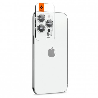 Sidabrinės spalvos kameros apsauga "Spigen Optik.Tr Ez Fit Camera Protector" (2vnt.) telefonui iPhone 14 Pro / 14 Pro Max