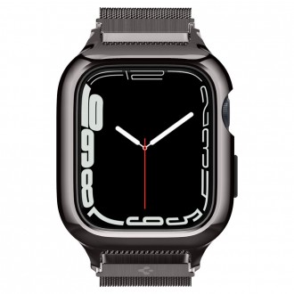 Metalinė apyrankė Spigen "Metal Fit "Pro” Graphite laikrodžiui Apple Watch 4 / 5 / 6 / 7 / 8 / 9 / SE (44 / 45 MM)