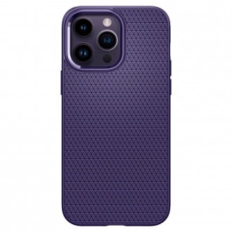 Purpurinis originalios tekstūros dėklas "Spigen Liquid Air" telefonui iPhone 14 Pro Max