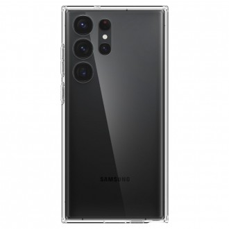 Skystųjų kristalų skaidrus dėklas "Spigen Ultra Hybrid Crystal Clear" telefonui Galaxy S23 Ultra