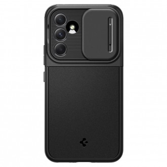 Juodas tekstūrinis dėklas su kameros apsauga "Spigen Optik Armor" telefonui Galaxy A54 5G