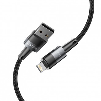Pilkas USB kabelis "Tech-Protect Ultraboost Lightning Cable 12W/2.4A" 200CM 