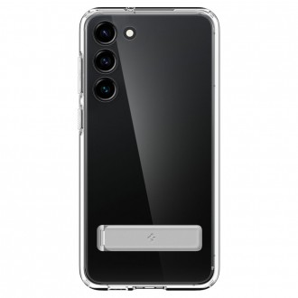 Skystųjų kristalų skaidrus dėklas/stovas "Spigen Ultra Hybrid S Crystal Clear" telefonui Samsung Galaxy S23