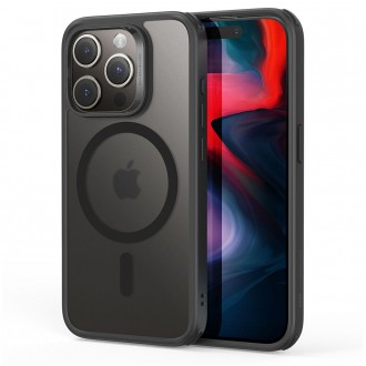 Permatomas/matinis dėklas juodais kraštais "Esr Ch Halolock Magsafe" telefonui iPhone 15 Pro Max