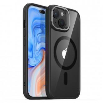Skaidrus dėklas/stovas su juodomis detalėmis "Esr Classic Kickstand Halolock Magsafe" telefonui iPhone 15