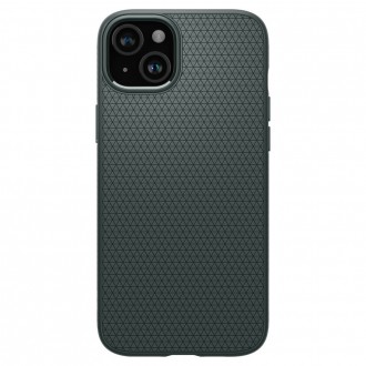 Žalias originalios tekstūros dėklas "Spigen Liquid Air" telefonui iPhone 15