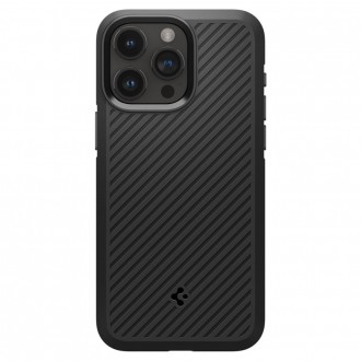 Juodas, išskirtinės tekstūros dėklas "Spigen Core Armor" telefonui iPhone 15 Pro Max