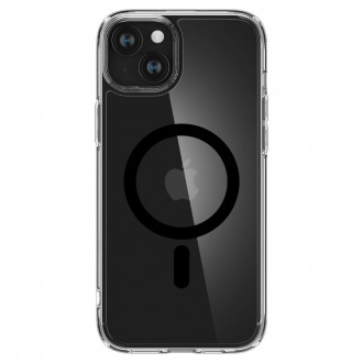Itin tvirtas skaidrus dėklas su juodomis detalėmis "Spigen Ultra Hybrid Mag Magsafe" telefonui iPhone 15 Plus