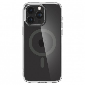 Itin tvirtas skaidrus dėklas su pilkomis detalėmis "Spigen Ultra Hybrid Mag Magsafe" telefonui iPhone 15 Pro Max