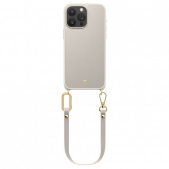 Kreminės spalvos išskirtinio dizaino matinis dėklas "Spigen Cyrill Classic Charm Mag Magsafe" telefonui iPhone 15 Pro Max
