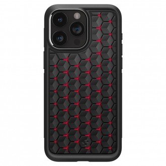 Išskirtinio dizaino korėtas dėklas "Spigen Cryo Red" telefonui iPhone 15 Pro Max