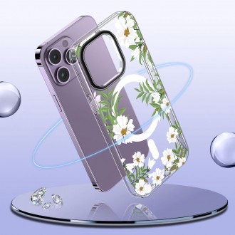 Skaidrus gėlėtas dėklas "Tech-Protect Magmood Magsafe Spring Daisy" telefonui iPhone 11