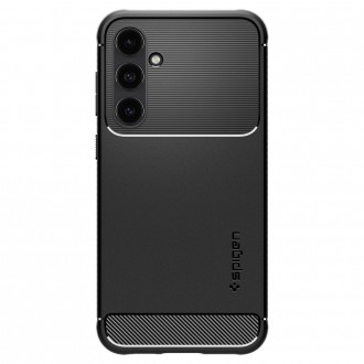 Juodas tekstūrinis dėklas "Spigen Rugged Armor" telefonui Samsung Galaxy S23 FE