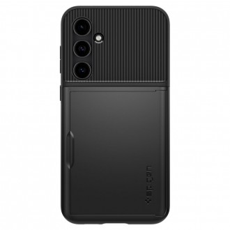 Juodas dėklas su skyriumi kortelėms "Spigen Slim Armor CS" telefonui Samsung Galaxy S23 FE