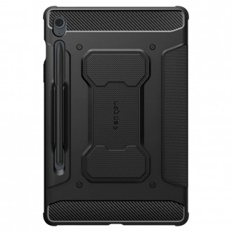 Juodas tekstūrinis dėklas "Spigen Rugged Armor Pro" planšetei Samsung Galaxy Tab S9 FE 10.9 X510 / X516B