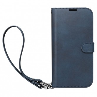 Tamsiai mėlynos spalvos išskirtinio dizaino dėklas/piniginė "Spigen Wallet S Plus" telefonui iPhone 15 Pro