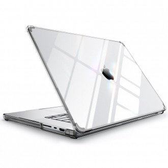 Dūmų spalvos skaidrus dėklas "Supcase Unicorn Beetle Pro" nešiojamam kompiuteriui Macbook Pro 14 M1 / M2 / M3 2021-2023