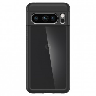 Itin tvirtas skaidrus dėklas juodos spalvos kraštais "Spigen Ultra Hybrid" telefonui Google Pixel 8 Pro